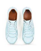 Sneakers en Cuir Forty avec languette bleu ciel